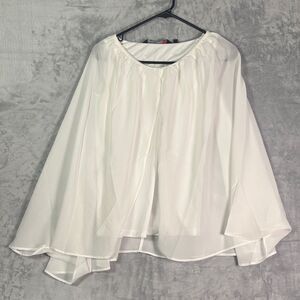 Colleen Lopez White Tank and Sheer White Long Sleeve Overlay Size XXS